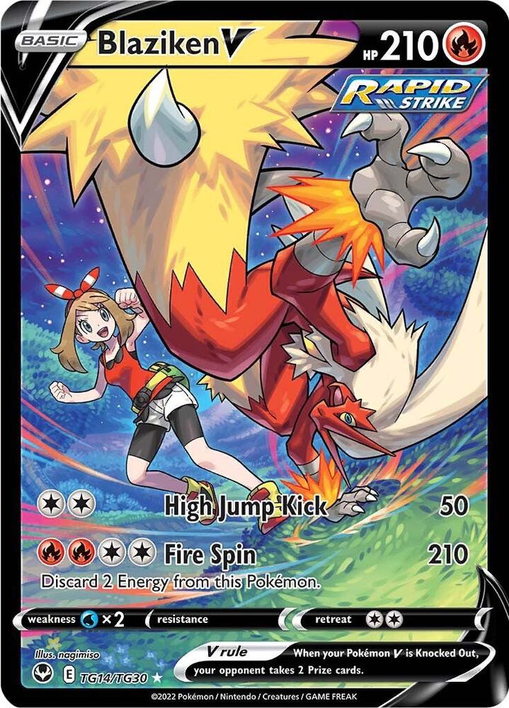 Pokemon Silver Tempest Blaziken V TG14/TG30 Ultra Rare Holofoil Card