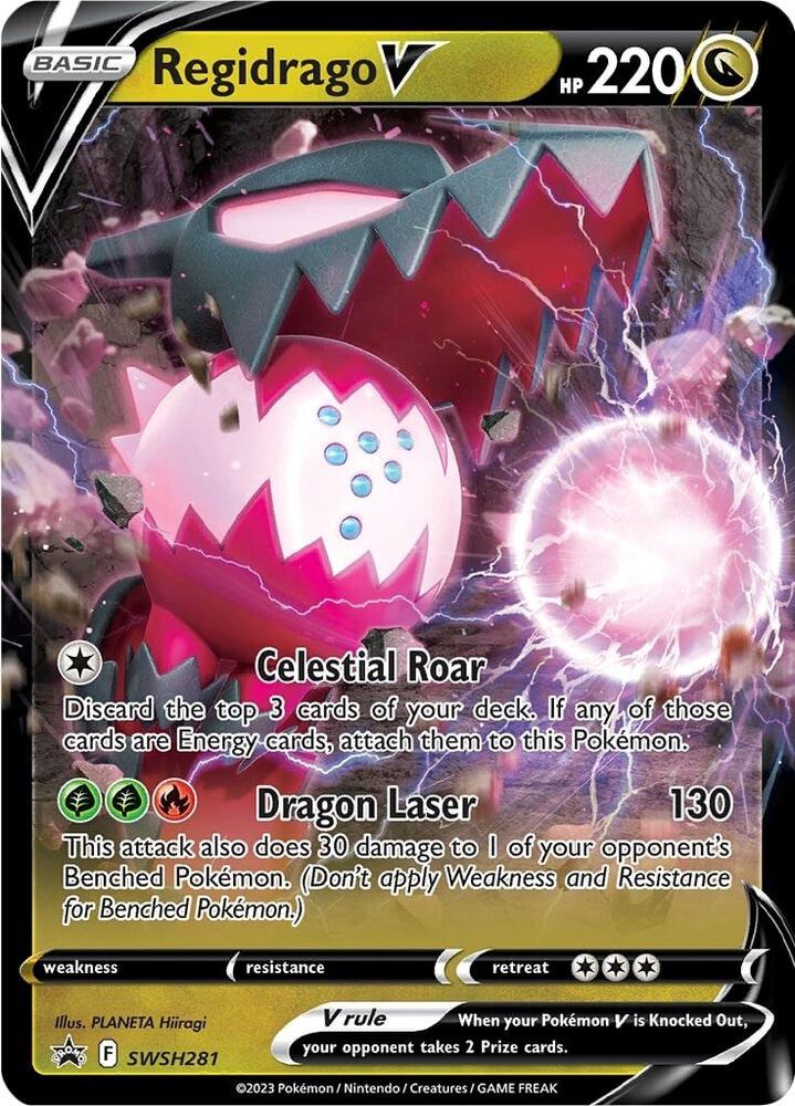 Pokemon Sword & Shield Promo Regidrago V SWSH281 Holo Card - stylecreep.com