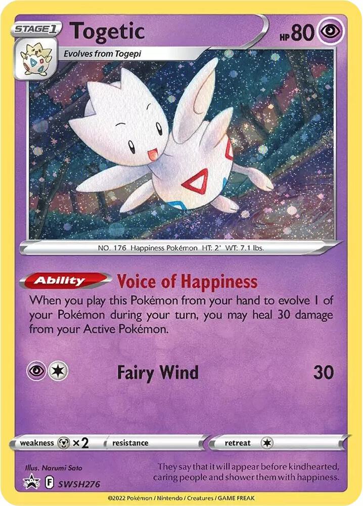 Pokemon Sword & Shield Promo Togetic SWSH276 Holo Card - stylecreep.com