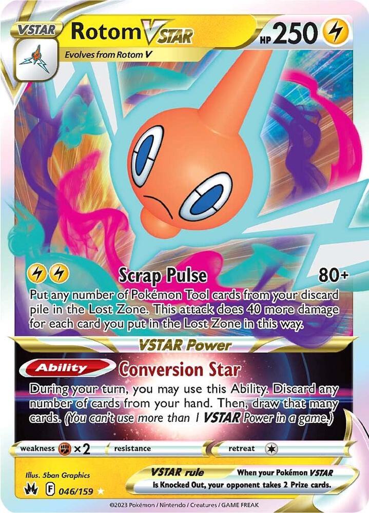 Pokemon Crown Zenith Rotom VSTAR 046/159 Ultra Rare Holo Card - stylecreep.com