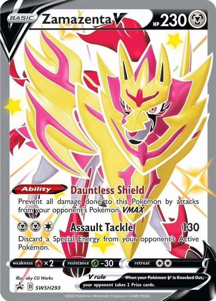 Pokemon Sword & Shield Promo Zamazenta V SWSH293 Holo Card (NOT SEALED)