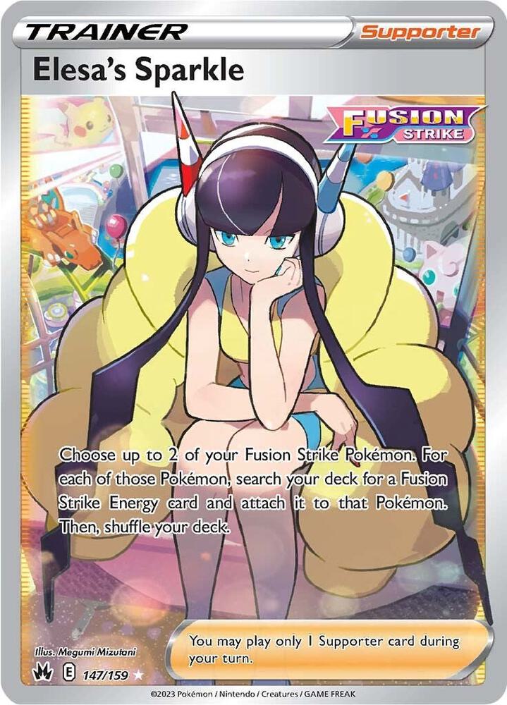 Pokemon Crown Zenith Elesa's Sparkle 147/159 Ultra Rare Holofoil Card