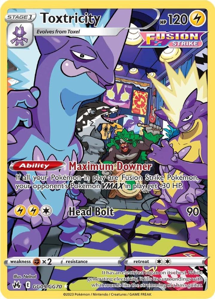 Pokemon Crown Zenith Toxtricity GG09/GG70 Holo Rare Holofoil Card - stylecreep.com