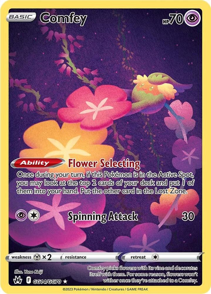 Pokemon Crown Zenith Comfey GG14/GG70 Holo Rare Holofoil Card - stylecreep.com