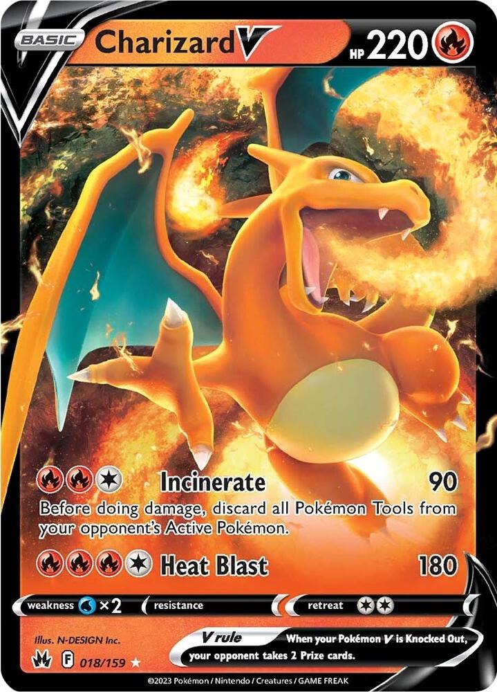Pokemon Crown Zenith Charizard V 018/159 Ultra Rare Holo Card - stylecreep.com