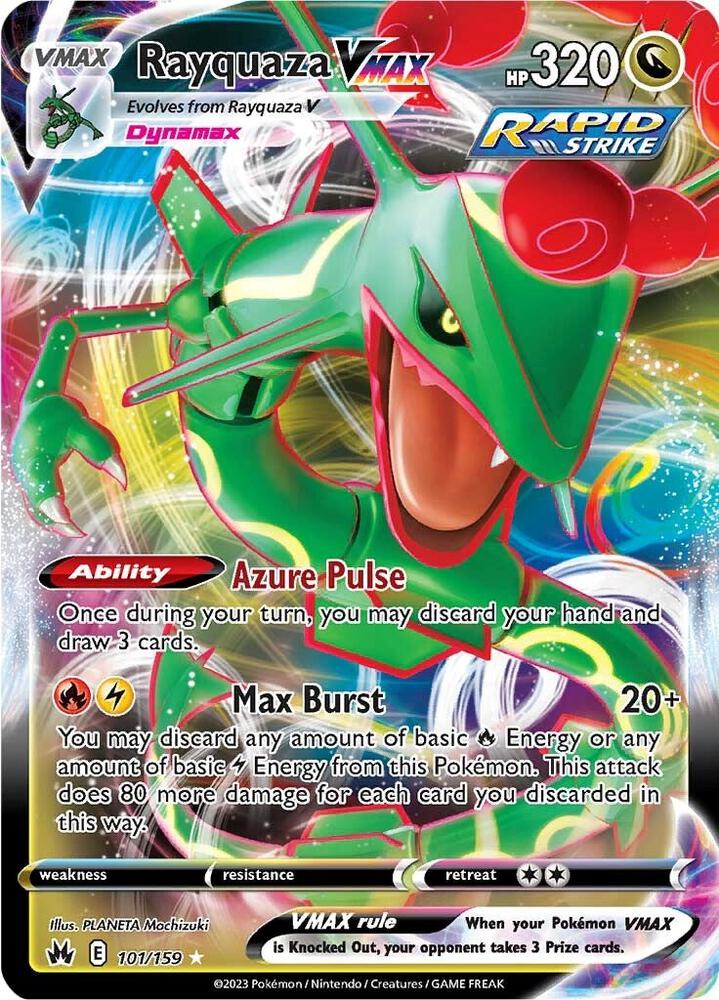Pokemon Crown Zenith Rayquaza VMAX 101/159 Ultra Rare Holo Card