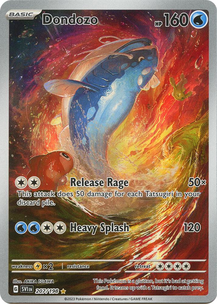 Pokemon Scarlet & Violet Base Set Dondozo 207/198 Illustration Rare Holofoil Card