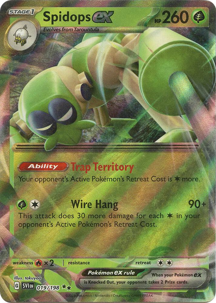 Pokemon Scarlet & Violet Base Set Spidops ex 019/198 Double Rare Holo Card - stylecreep.com