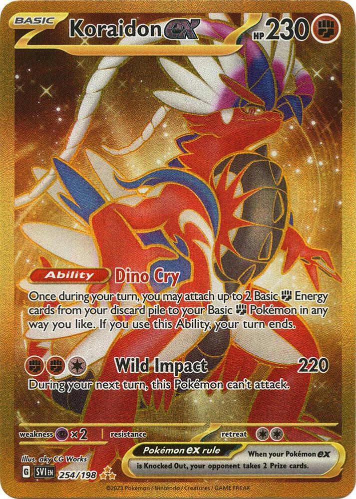 Pokemon Scarlet & Violet Koraidon ex 254/198 Hyper Rare Holofoil Card