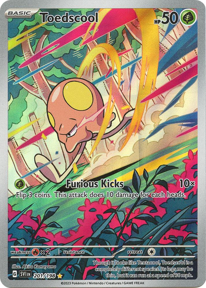 Pokemon Scarlet & Violet Base Set Toedscool 201/198 Illustration Rare Holofoil Card