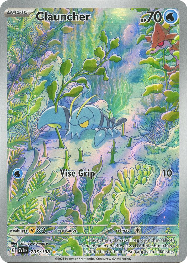 Pokemon Scarlet & Violet Clauncher 205/198 Illustration Rare Holofoil Card