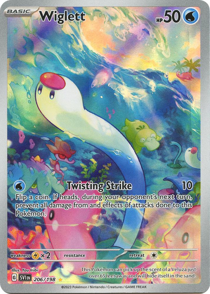 Pokemon Scarlet & Violet Base Set Wiglett 206/198 Illustration Rare Holofoil Card