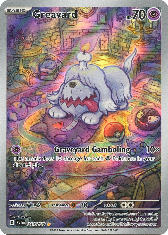 Pokemon Scarlet & Violet Base Set Greavard 214/198 Illustration Rare Holofoil Card