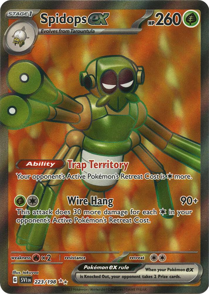 Pokemon Scarlet & Violet Spidops ex 223/198 Ultra Rare Holofoil Card