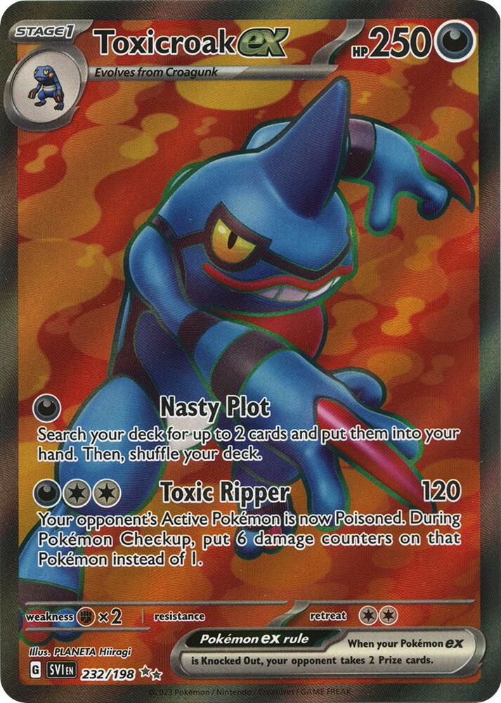 Pokemon Scarlet & Violet Base Set Toxicroak ex 232/198 Ultra Rare Holo Card