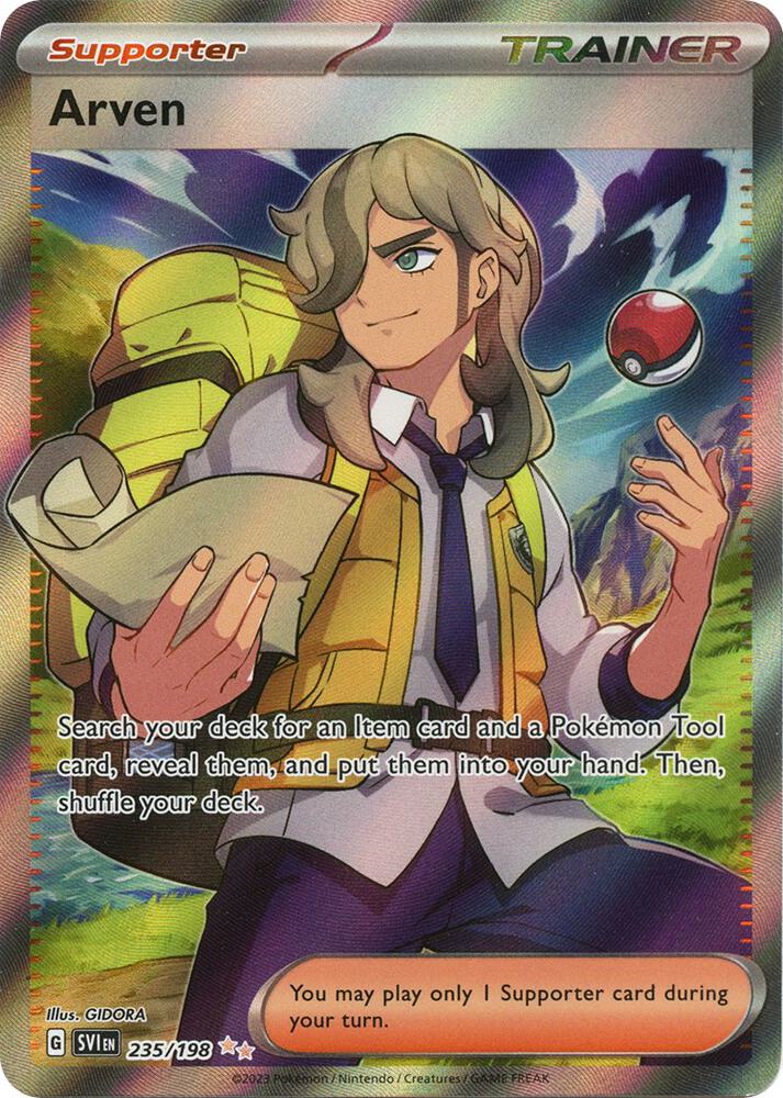 Pokemon Scarlet & Violet Base Set Arven 235/198 Ultra Rare Holo Card