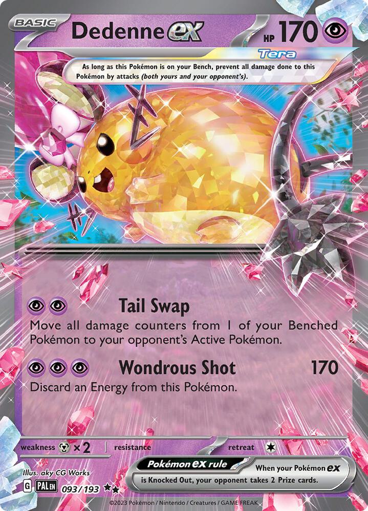 Pokemon Paldea Evolved Dedenne ex 093/193 Double Rare Holo Card - stylecreep.com