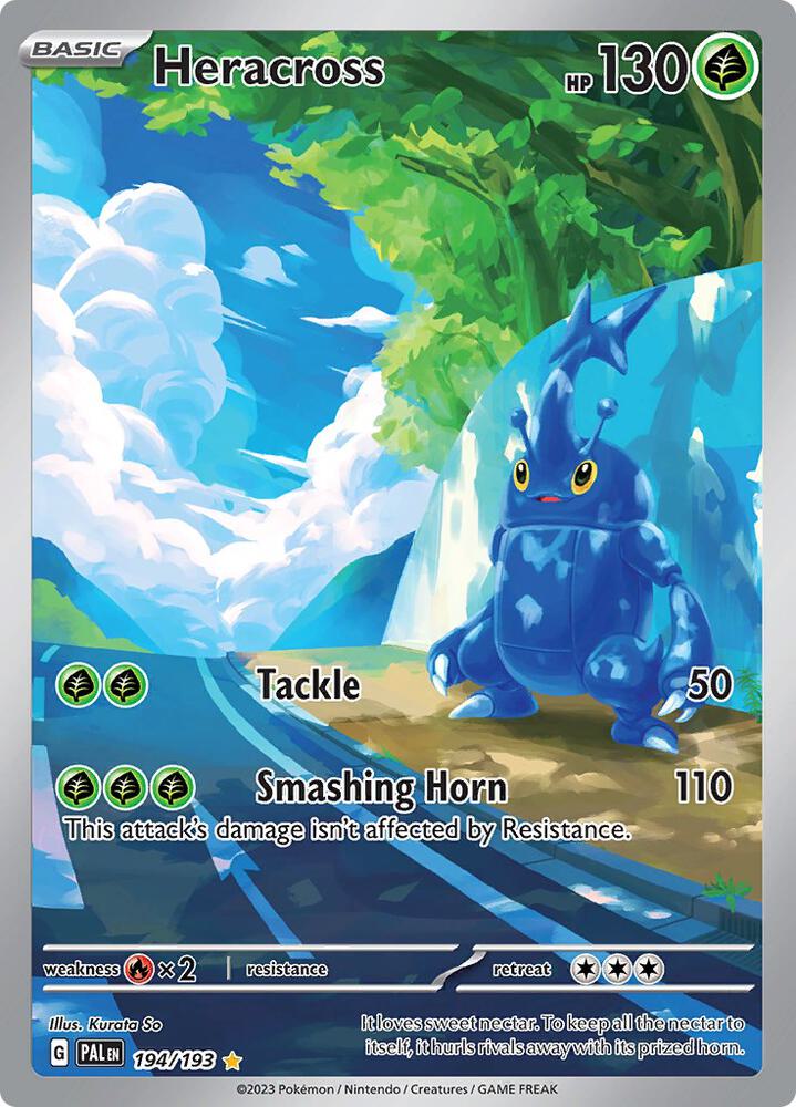 Pokemon Paldea Evolved Heracross 194/193 Illustration Rare Holofoil Card