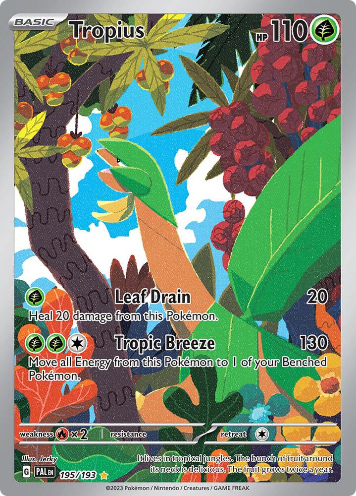 Pokemon Paldea Evolved Tropius 195/193 Illustration Rare Holofoil Card - stylecreep.com