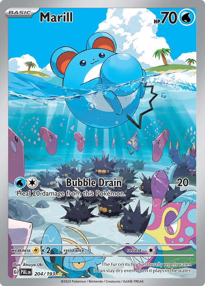 Pokemon Paldea Evolved Marill 204/193 Illustration Rare Holofoil Card (Copy)