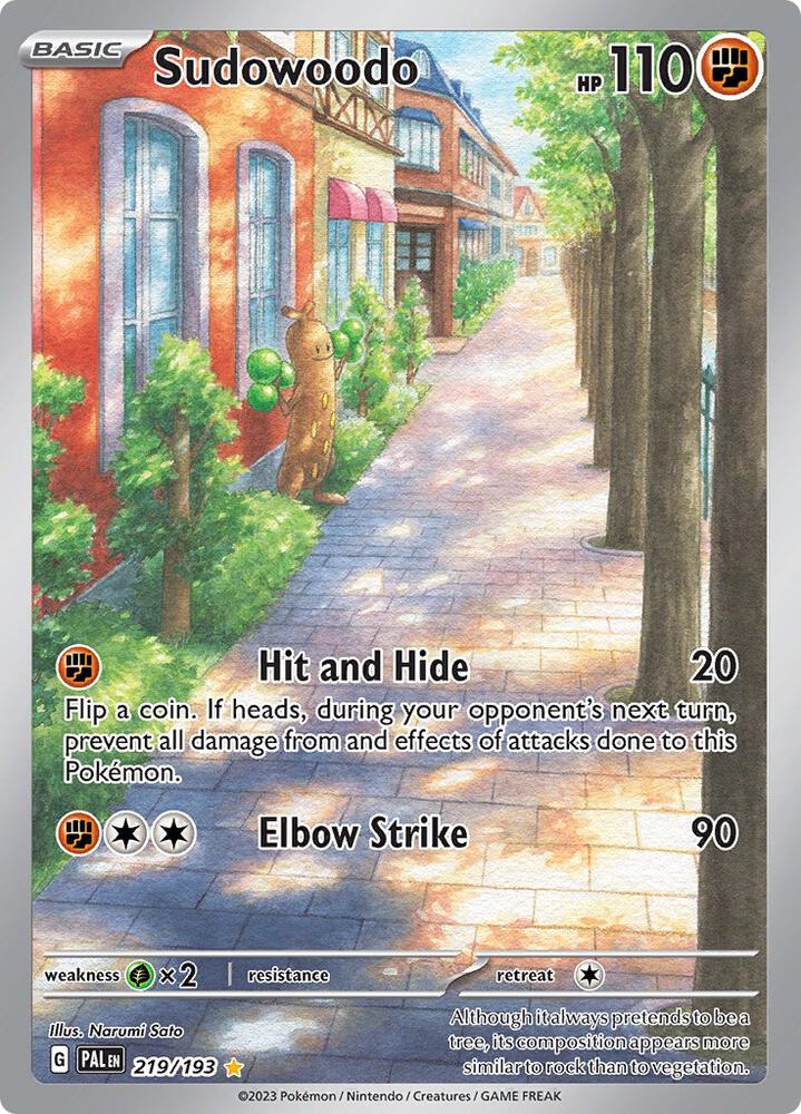 Pokemon Paldea Evolved Sudowoodo 219/193 Illustration Rare Holofoil Card