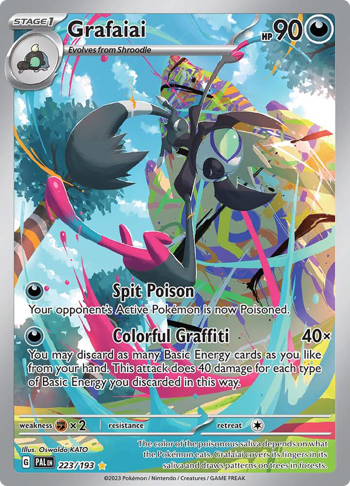 Pokemon Paldea Evolved Grafaiai 223/193 Illustration Rare Holofoil Card
