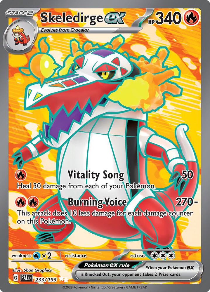 Pokemon Paldea Evolved Skeledirge ex 233/193 Ultra Rare Holo Card