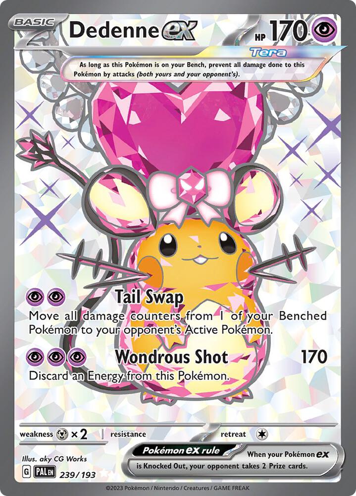 Pokemon Paldea Evolved Dedenne ex 239/193 Ultra Rare Holo Card