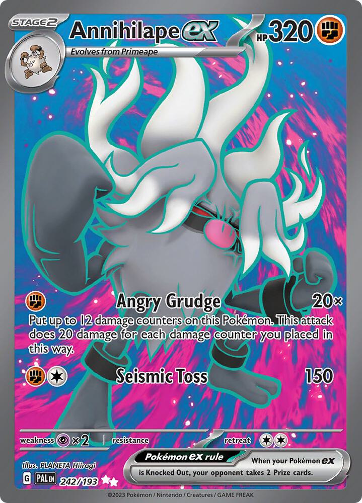 Pokemon Paldea Evolved Annihilape ex 242/193 Special Illustration Rare Holofoil Card