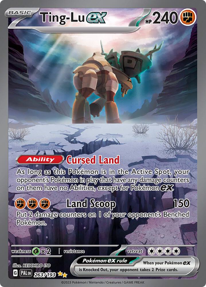 Pokemon Paldea Evolved Ting-Lu ex 263/193 Special Illustration Rare Holo Card