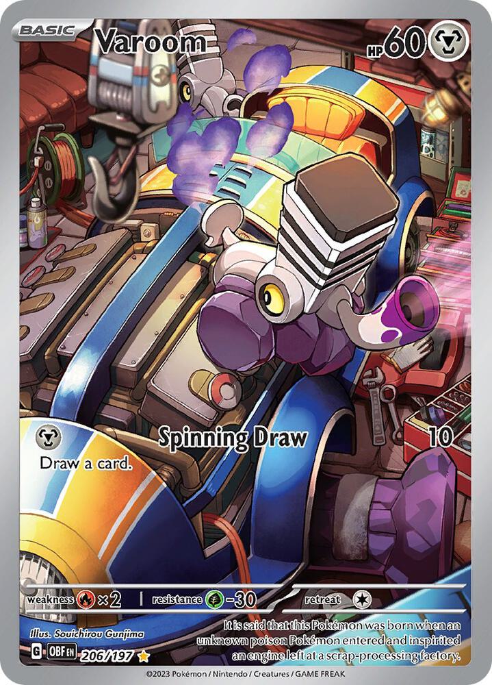 Pokemon Obsidian Flames Varoom 206/197 Illustration Rare Holofoil Card