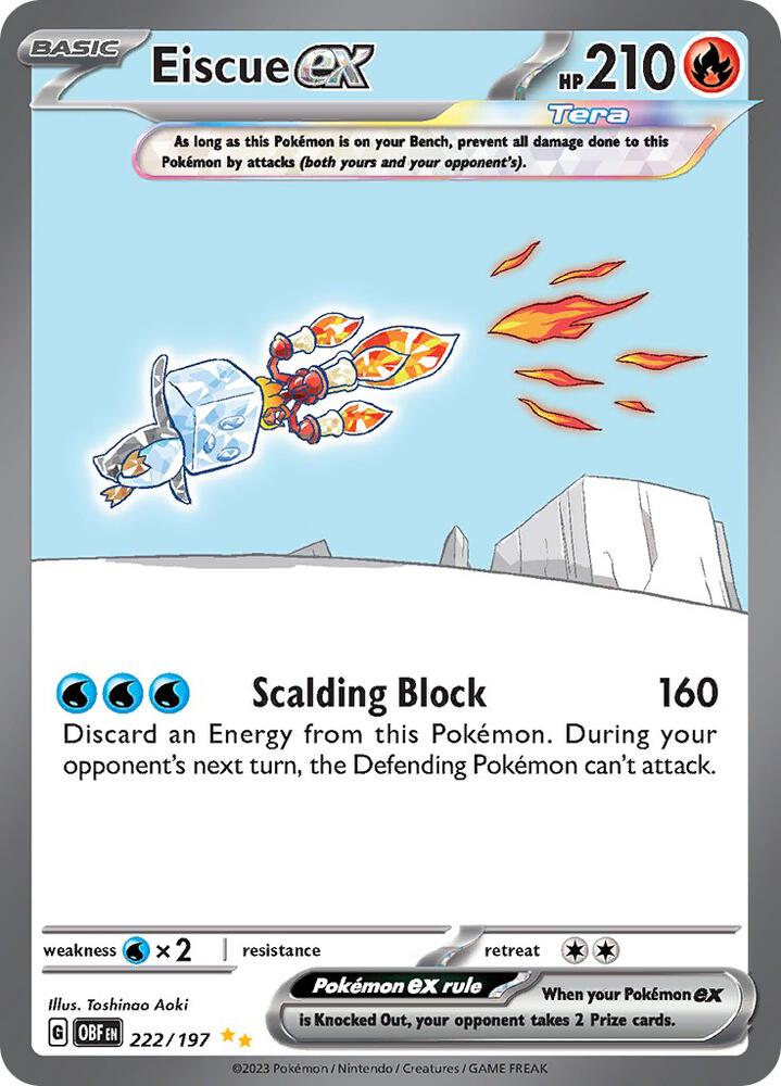 Pokemon Obsidian Flames Eiscue ex 222/197 Special Illustration Rare Holo Card