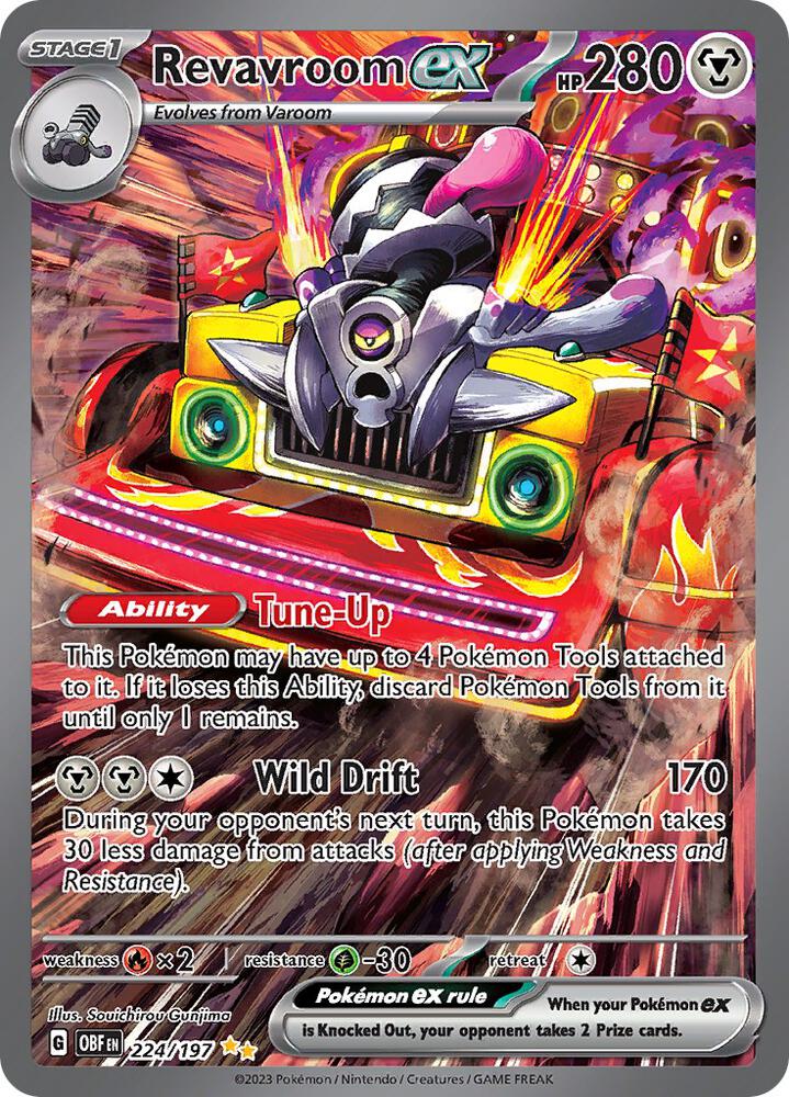 Pokemon Obsidian Flames Revaroom ex 224/197 Special Illustration Rare Holofoil Card