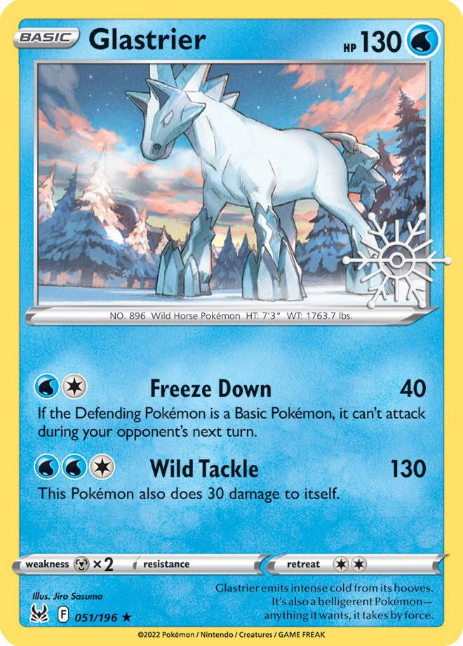 Pokemon SWSH Holiday Calander Snowflake Promo Glastrier 051/264 Card (SEALED) - stylecreep.com