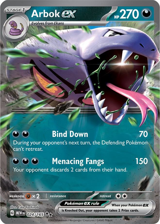 Pokemon SV: 151 Arbok ex 024/165 Double Rare Holo Card - stylecreep.com
