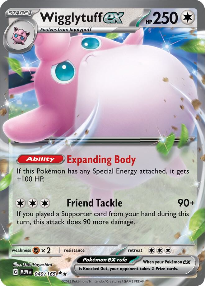Pokemon SV: 151 Wigglytuff ex 040/165 Double Rare Holo Card - stylecreep.com