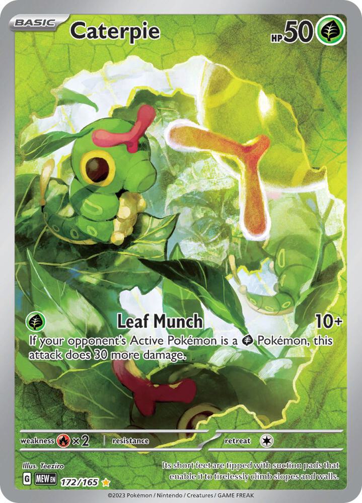 Pokemon SV: 151 Caterpie 172/165 Illustration Rare Holofoil Card - stylecreep.com