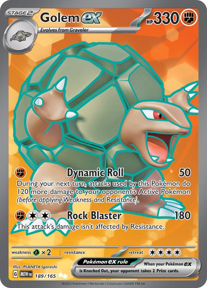 Pokemon SV: 151 Golem ex 189/165 Ultra Rare Holo Card