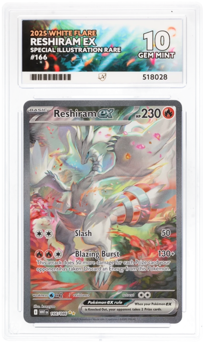 Pokemon Graded Card - Reshiram ex - 166/086 - Ace Gem Mint 10 (518028)