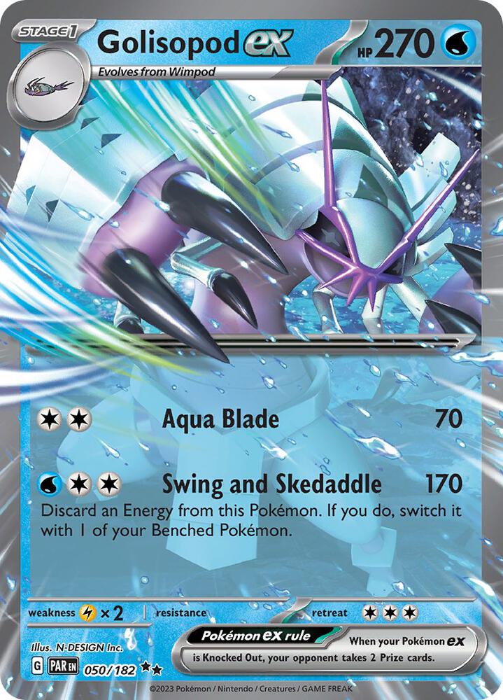 Pokemon Paradox Rift Golisopod ex 050/182 Double Rare Holo Card - stylecreep.com