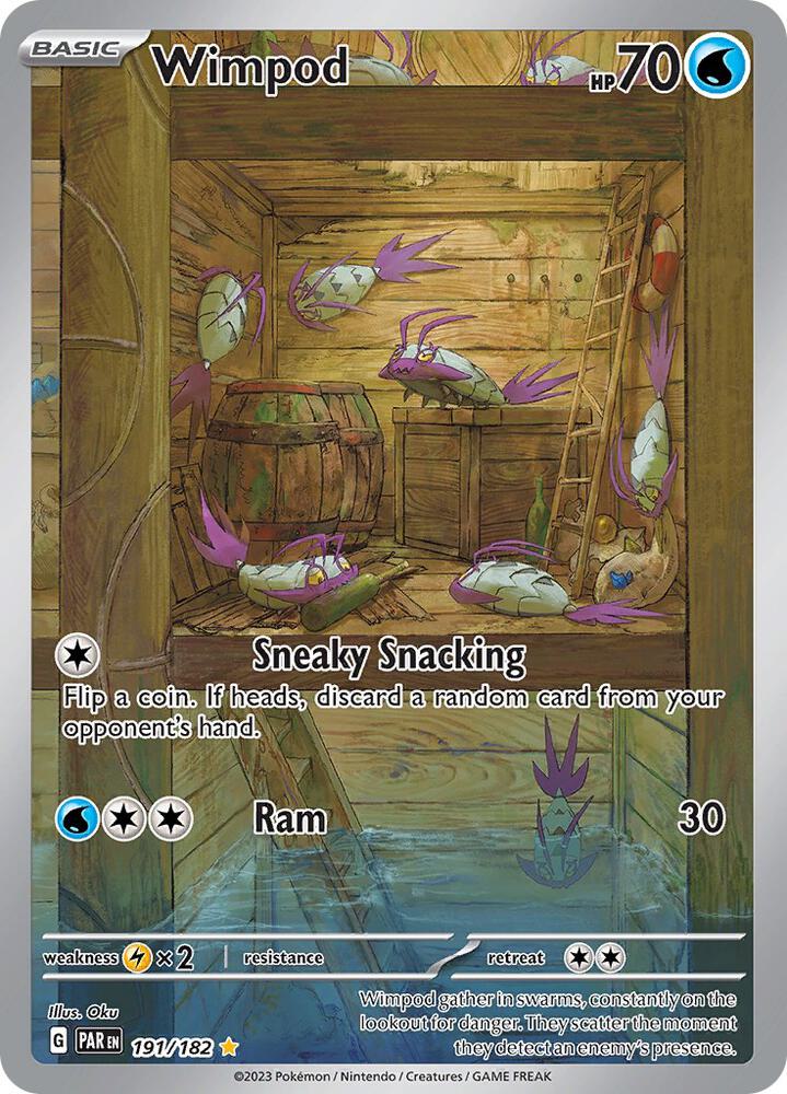 Pokemon Paradox Rift Wimpod 191/182 Illustration Rare Holofoil Card