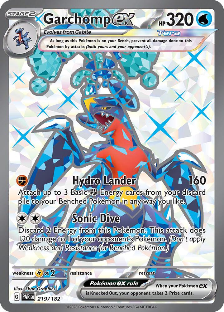 Pokemon Paradox Rift Garchomp ex 219/182 Ultra Rare Holo Card
