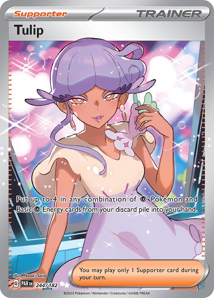 Pokemon Paradox Rift Tulip 244/182 Ultra Rare Holofoil Card