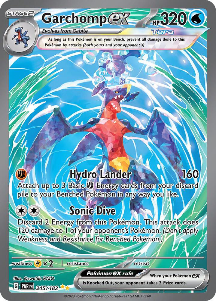 Pokemon Paradox Rift Garchomp ex 245/182 Special Illustration Rare Holofoil Card