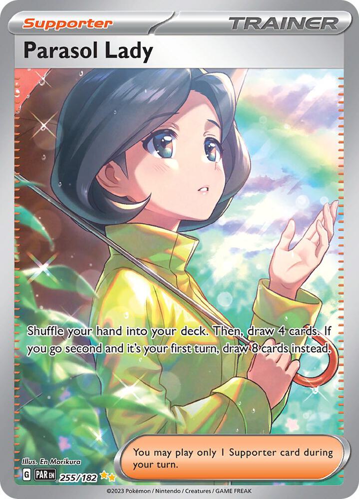 Pokemon Paradox Rift Parasol Lady 255/182 Special Illustration Rare Holofoil Card