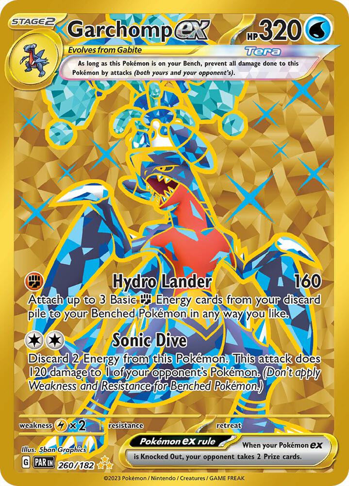 Pokemon Paradox Rift Garchomp ex 260/182 Hyper Rare Holo Card