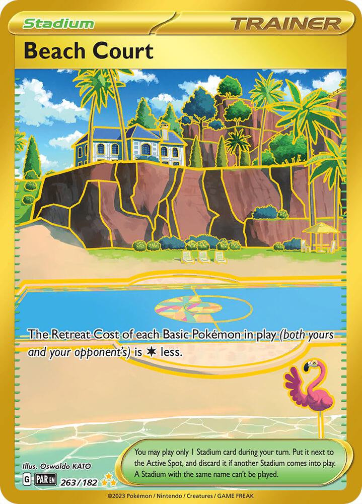 Pokemon Paradox Rift Beach Court 263/182 Hyper Rare Holofoil Card