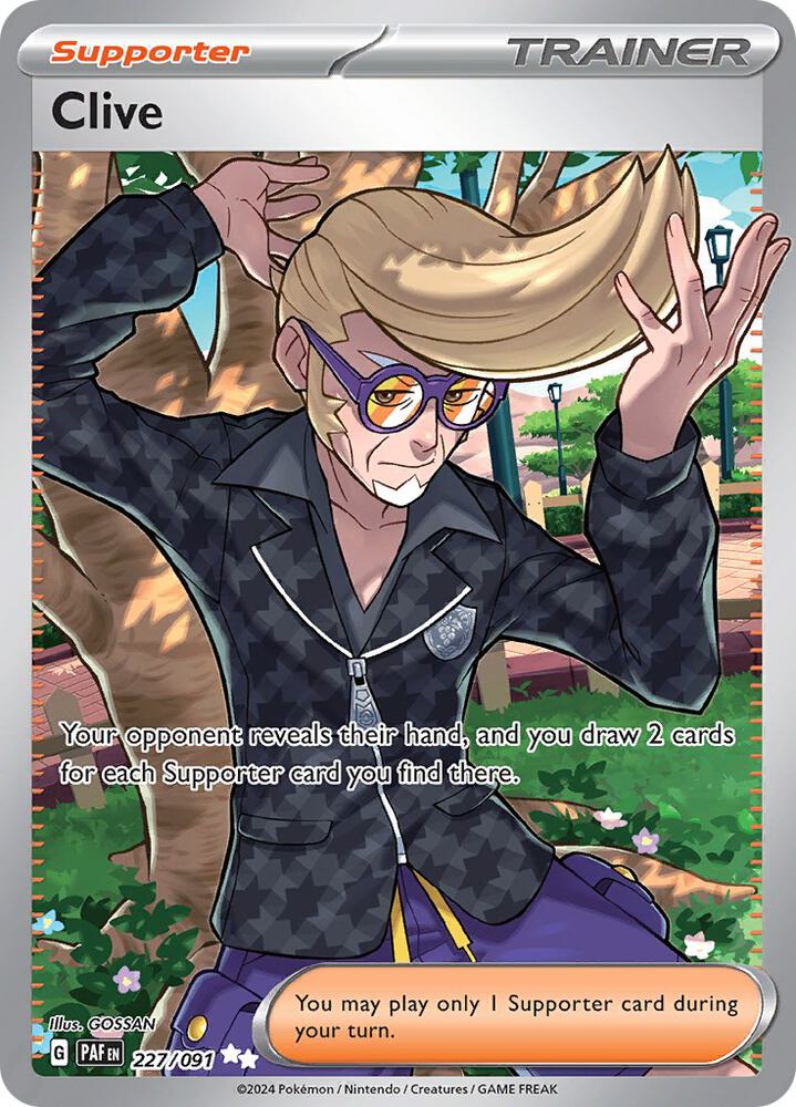 Pokemon Paldean Fates Clive 227/091 Ultra Rare Holofoil Card - stylecreep.com