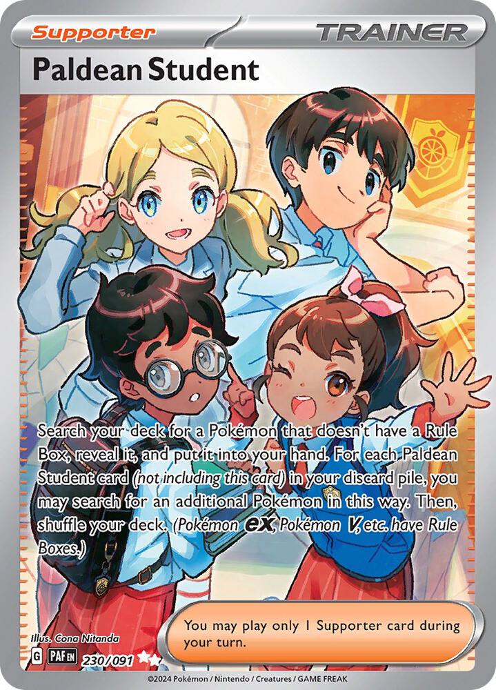 Pokemon Paldean Fates Paldean Student 230/091 Ultra Rare Holofoil Card - stylecreep.com