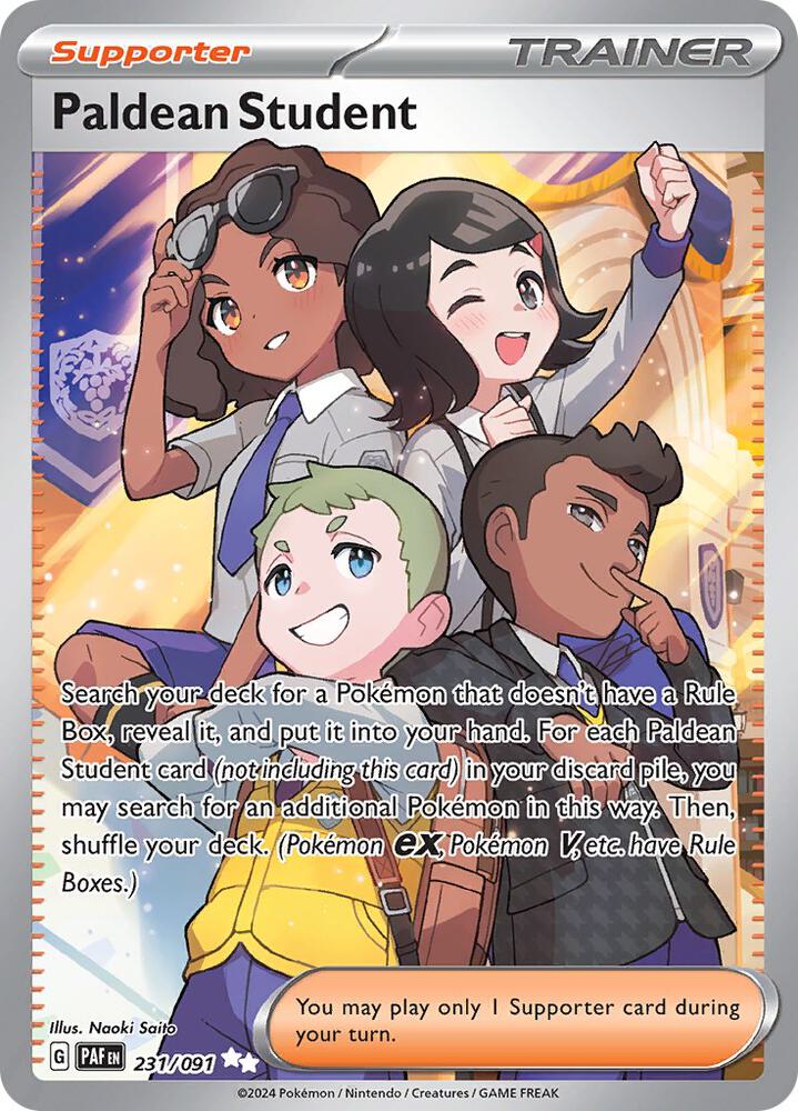 Pokemon Paldean Fates Paldean Student 231/091 Ultra Rare Holofoil Card - stylecreep.com